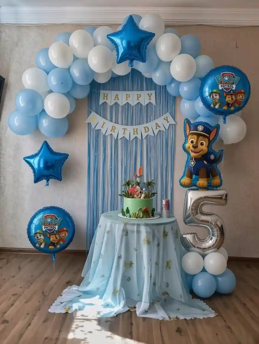 balloon decoration Paw Petrol 5th Birthday Decor